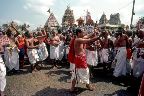 Procession of the bhajan troupe procession around Mahamakham tank during Mahamakham Mahamaham