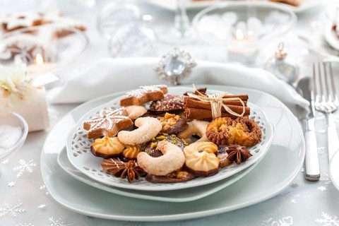 Assortment of Christmas cookies on the table