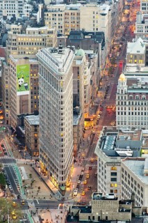 New York. Manhattan. Aerial view at dusk