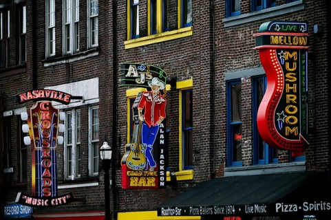 Neon sign on Broadway, Nashville, Tennessee, United States of America