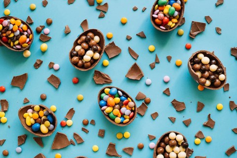 chocolate eggs with sweets