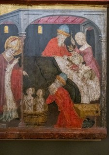 Resurrection of the students, Saint Nicholas altarpiece, Gabriel Moger, 1407-1410, tempera on wood,