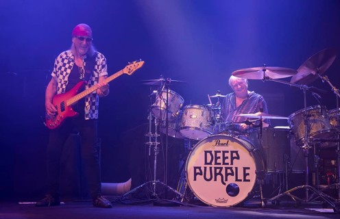 Roger GLOVER on bass guitar left, Ian PAICE on drums