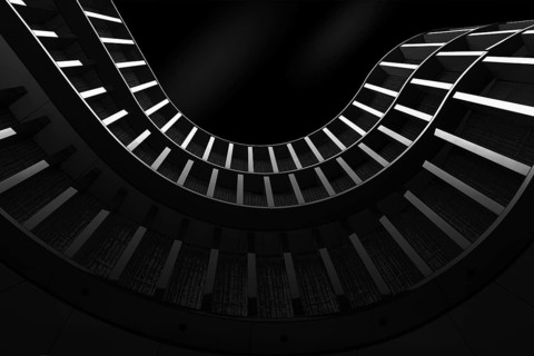 Detail modern architecture as fineart in black and white
