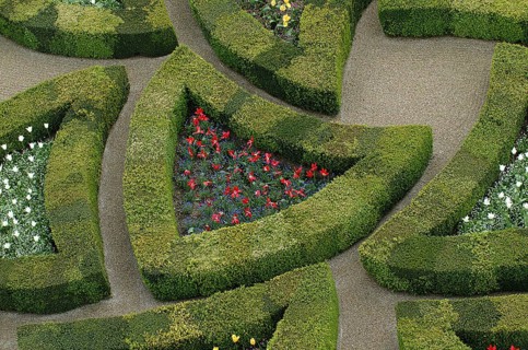 GARDEN OF VILLANDRY CASTLE, CASTLE IN THE LOIRE VALLEY, France, Europe