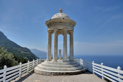 Ionic temple on the estate Son Marroig, the former residence of Ludwig Salvator, near Deia,