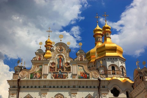 The Uspensky Cathedral, part of the monastery complex of the Kiev Cave Monastery, Holy Mary of the