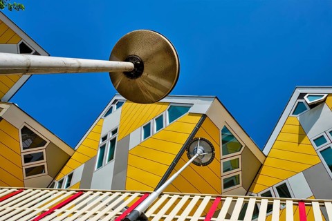 ROTTERDAM, NETHERLANDS, MAY 11, 2017: Cube houses, innovative cube-shaped houses designed by