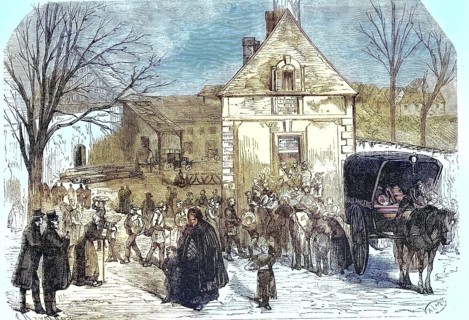 Distribution of bread to the poor of Augerville, on the day of the funeral of Pierre-Antoine