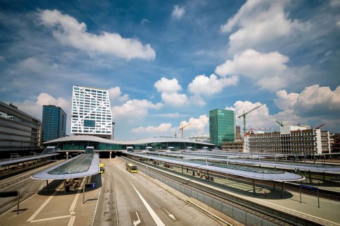UTRECHT, NETHERLANDS, MAY 25, 2018: Utrecht bus and railway station Utrecht Centraal. Utrecht,