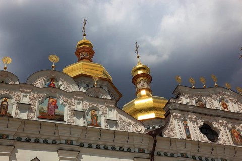 The Uspensky Cathedral, part of the monastery complex of the Kiev Cave Monastery, Holy Mary of the