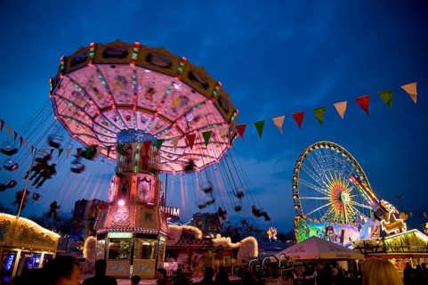 Carousel at the Plärrer, Europe, the traditional folk festival, in Augsburg, Swabia, Bavaria,