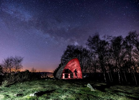 Milky way in the hermitage of Agiña, Navarra