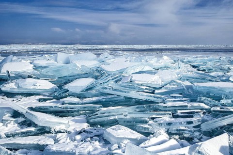 Ice chaos, Lake Baikal, Olkhon Island, Pribaikalsky National Park, Irkutsk Province, Siberia,