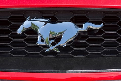 Logo of Ford Mustang, car manufacturer Ford USA, Bavaria, Germany, Europe