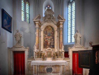 Interior photograph of the Church of the Apostles Chiesa Apostoli, Klausen, Chiusa, Eisacktal,