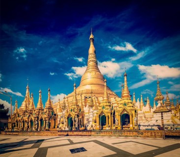 Vintage retro effect filtered hipster style image of Myanmer famous sacred place and tourist