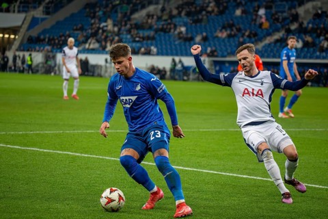 Football UEFA Europa League, 2024/25 season, matchday 7: TSG Hoffenheim v Tottenham Hotspur. On the