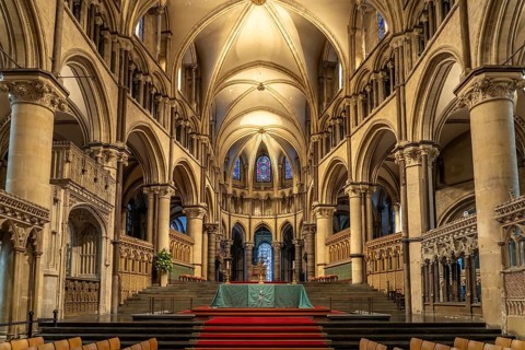Interior of Canterbury Cathedral, England, Great Britain