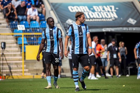 Football 3rd division, season 2024/25, matchday 4: Waldhof Mannheim vs 1. FC Saarbrücken. Picture: