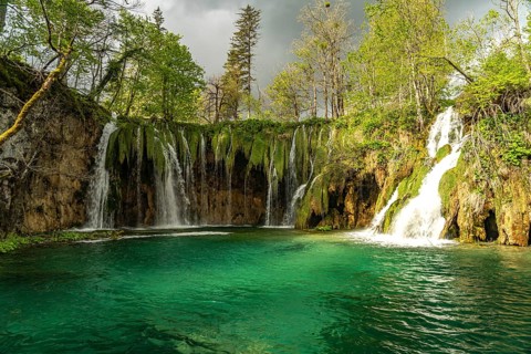 The Galovacki Buk waterfall in Plitvice Lakes National Park, Croatia, Europe