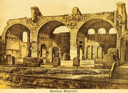 Basilica Maxentii, ruin of the Basilica of Maxentius or Constantine on the Forum Romanum, built at