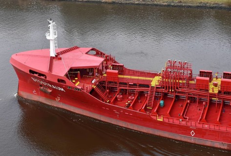 Tanker Sydstraum in the Kiel Canal, Kiel Canal, Kiel Canal, Schleswig-Holstein, Germany, Europe