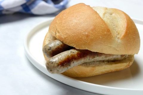Nuremberg sausages in rolls, Nuremberg bratwurst sausages