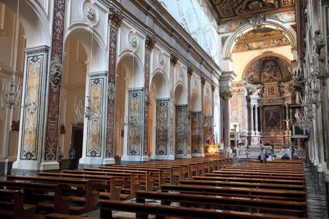 Interior view of the Cathedral Cattedrale di Sant' Andrea, Amalfi, Campania, ItalyAmalfi, Italy,