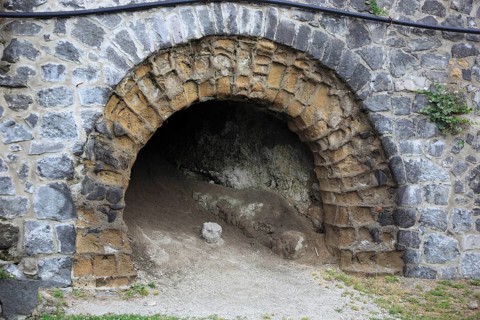 Entrance gate from the harbour to the ruined city of Herculaneum, Campania, Italy, Europe