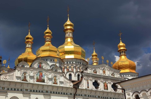 The Uspensky Cathedral, part of the monastery complex of the Kiev Cave Monastery, Holy Mary of the