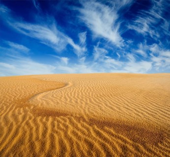 Desert sand dunes on sunrise, Mui Ne, Vietnam, Asia