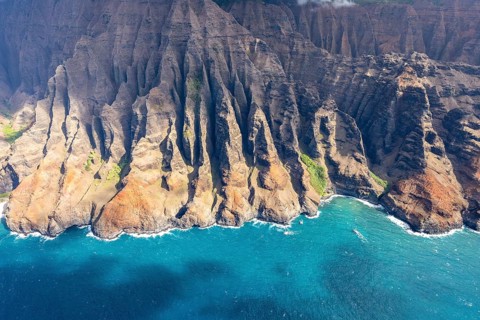 Aerial view Napali Coast, Kauai, Hawaii, USA, North America
