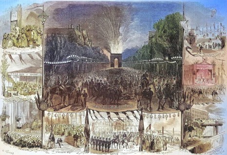 The National Holiday on 15 August 1868, Paris, France, Historical, digitally restored reproduction