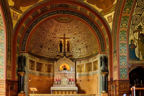 Interior of the Chapel of Grace as a northern extension of the monastery church of the Archabbey of