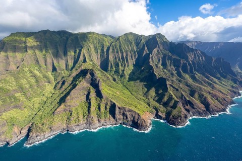 Aerial view Napali Coast, Kauai, Hawaii, USA, North America