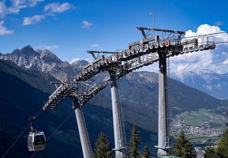 Gondola lift, Panoramabahn Elferbahn, Elfer, Neustift, Stubai Valley, Tyrol, Austria, Europe