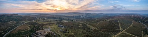 Sunset over Haytor Rocks, Dartmoor Park, Devon, England, United Kingdom, Europe