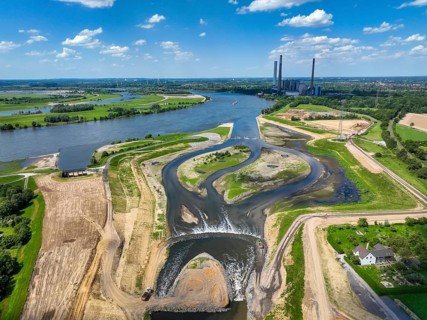 Dinslaken, Voerde, North Rhine-Westphalia, Germany, Renaturalisation of the Emscher. New Emscher