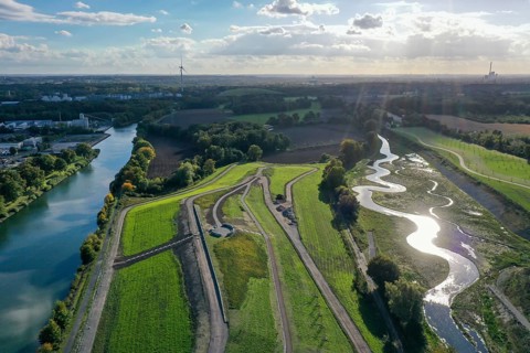 Recklinghausen, Castrop-Rauxel, North Rhine-Westphalia, Germany, Renaturalised Emscher, EMSCHERLAND