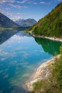 Sylvensteinsee in spring, Bavaria, Germany, Europe