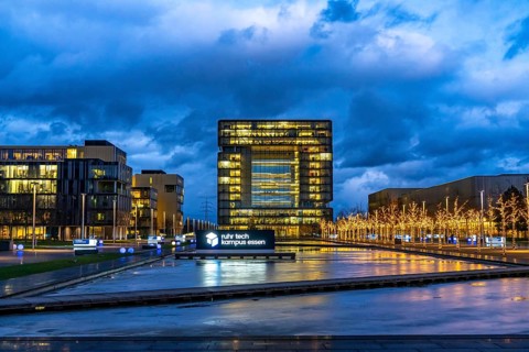 The Ruhr Tech Campus Essen, formerly the Thyssenkrupp Campus, headquarters of Thyssenkrupp,