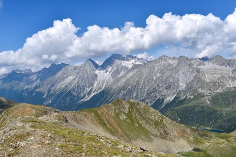 View from Hinterbergkofel to Hochgall and Wildgall, below the Staller Sattel, Rieserferner Group,