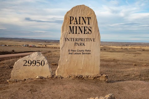 Calhan, Colorado - Paint Mines Interpretive Park. The park contains colorful bands of clay, caused