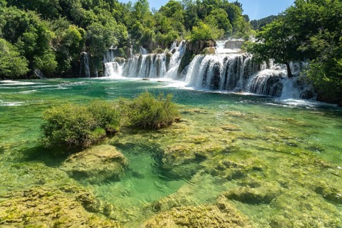 The Skradinski Buk waterfall in Krka National Park, Croatia, Europe