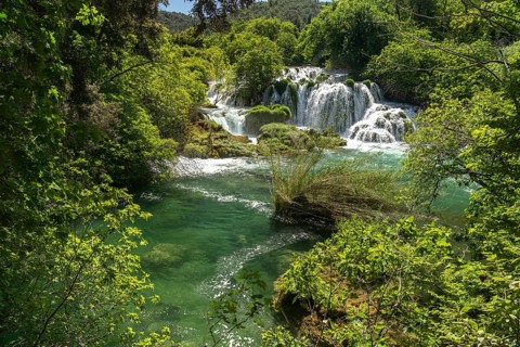 The Skradinski Buk waterfall in Krka National Park, Croatia, Europe