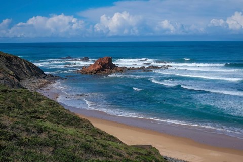 Vila do Bisbo, Algarve, Portugal - Ponta Ruiva Beach Praia da Ponta Ruiva, beautiful secluded sandy