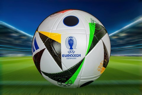 Symbolic image UEFA-EURO 2024: Close-up of the official match ball of the 2024 European Football