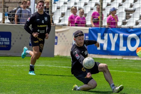 Fistball: TSV Pfungstadt against DSG UKJ Froschberg (IFA 2024 Fistball World Tour Finals Mannheim,