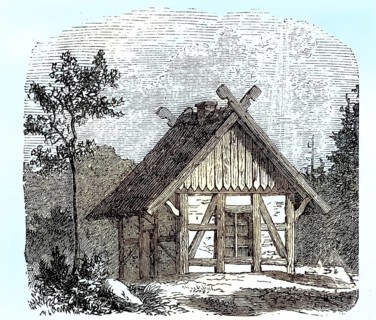 Small farmhouse in Norway, around 1889 / kleines Bauernhaus in Norwegen, um 1889, Historisch,
